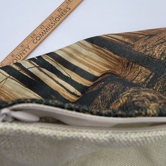 Tree's At Dawn 2 Scenic Square Pillowcases 17.5" x 17.5" Zipper Nature Foggy - Picture 6 of 8